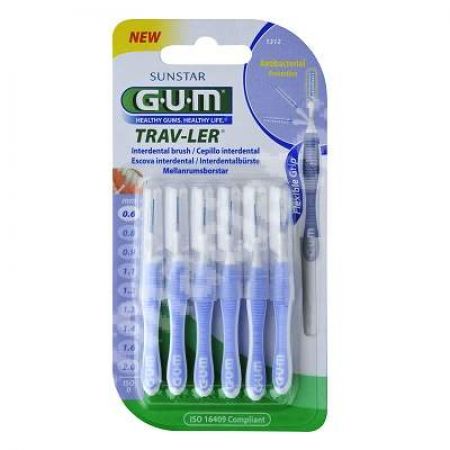 Perii interdentare Trav-Ler 0.6 mm, 6 bucati, Sunstar Gum