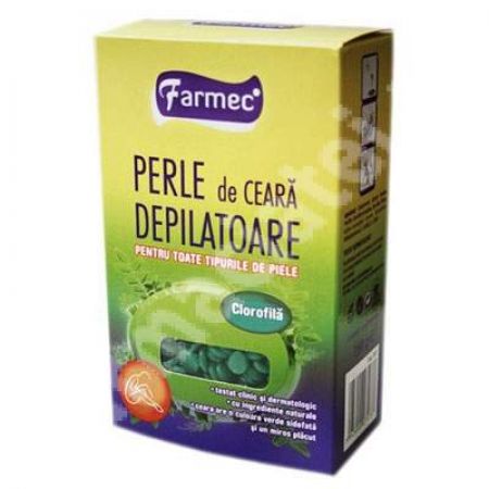 Perle de ceara depilatoare cu clorofila, 250 g, Farmec