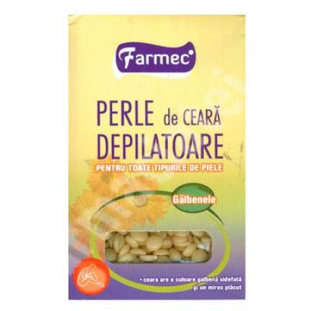 Perle de ceara depilatoare cu galbenele, 250 g, Farmec