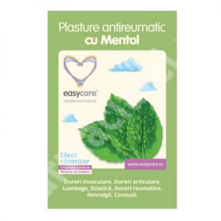 Plasture antireumatic cu mentol, 12x18 cm, EasyCare