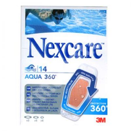 Plasturi Aqua asortati, 14 bucati, Nexcare