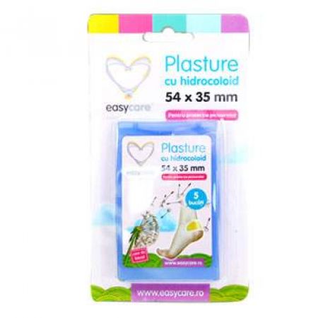 Plasturi pentru calcaie cu hidrocoloid gel 54*35 mm, 5 bucati, EasyCare