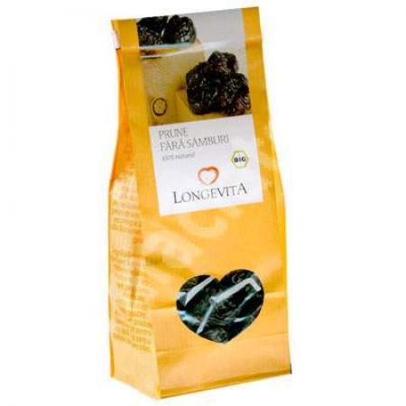 Prune Bio fara samburi, 150 g, Longevita