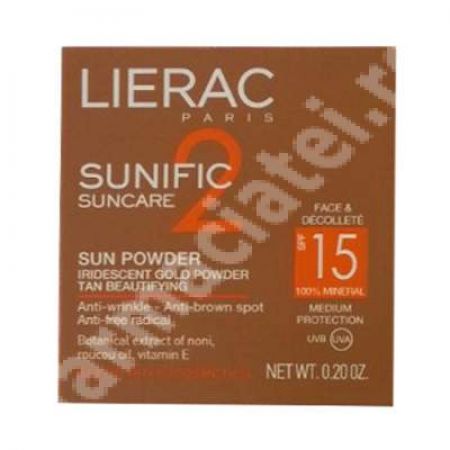 Pudra Gold SPF 15 Sunific 2 Suncare, 6 g, Lierac Paris