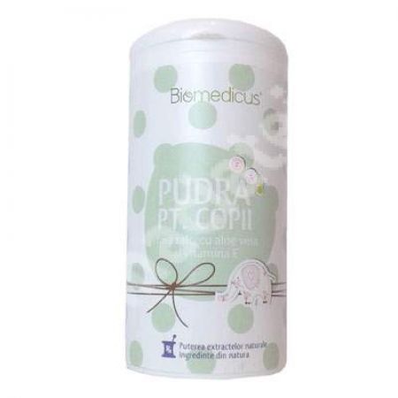 Pudra pentru copii, fara talc, cu aloe vera si vitamina E, 80 g, Biomedicus