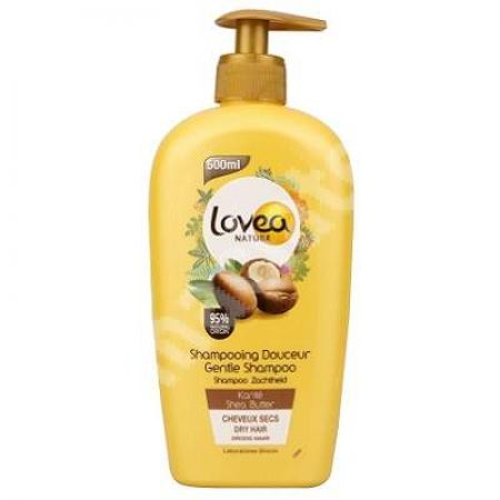 Sampon delicat pentru par uscat cu unt de shea, 500 ml, Lovea