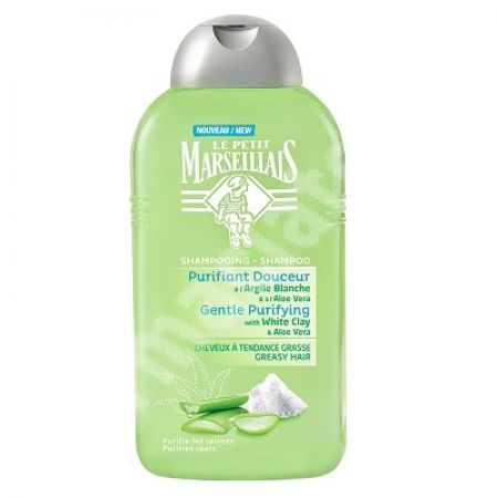 Sampon delicat purificator cu argila alba si aloe vera, 250 ml, Le Petit Marseillais