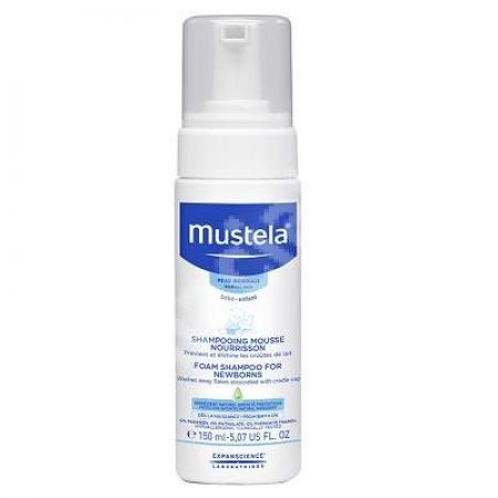 Sampon spuma pentru nou-nascuti, 150 ml, Mustela