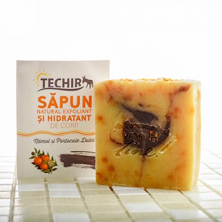 Sapun natural exfoliant si hidratant de corp, 120 g, Techir