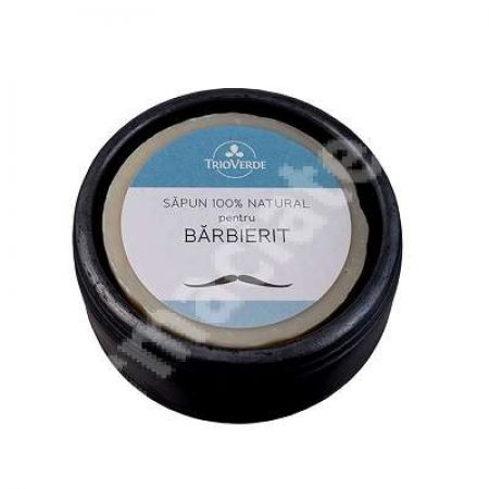 Sapun natural pentru barbierit + suport, 110 g, TrioVerde