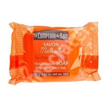 Sapun traditional de Marsilia cu parfum de Floare de Portocal, 100 g, Le Comptoir du Bain