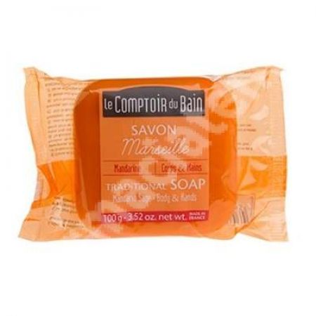 Sapun traditional de Marsilia cu parfum de Mandarine-Salvie, 100 g, Le Comptoir du Bain