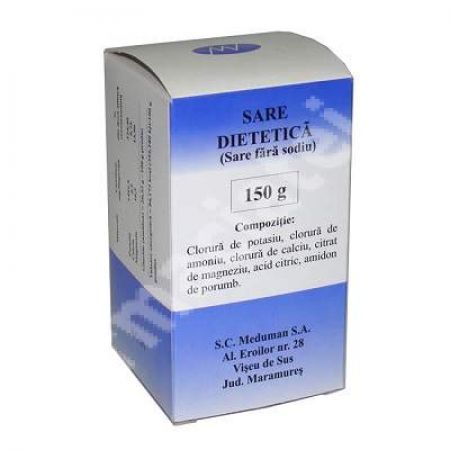 Sare dietetica (fara sodiu), 150 g, Meduman