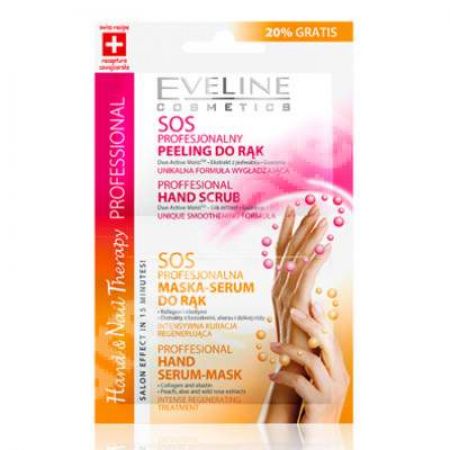 Scrub profesional si Masca pentru maini, 2 x 6 ml, Eveline Cosmetics