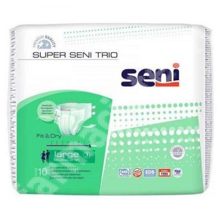 Scutece Super Seni Trio, Large, 10 bucati, Seni