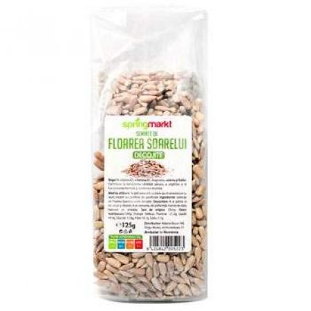 Seminte de floarea soarelui decojite, 125 g, Spring Markt