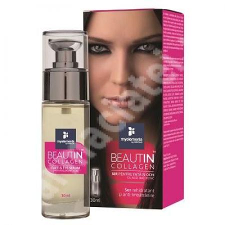 Ser rehidratant si anti-imbatranire pentru fata si ochi Beautin Collagen, 30 ml, MyElements