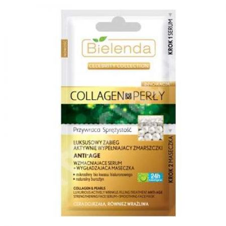 Ser si masca faciala Bio antiage Colagen si Perle, 2x5 ml, Bielenda