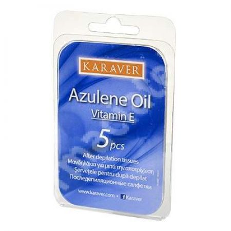 Servetele dupa epilare Azulene Oil cu Vitamina E, 5 bucati, Karaver