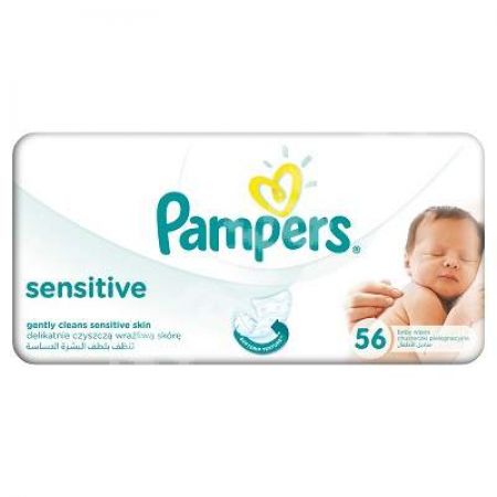 Servetele umede Sensitive, 56 bucati, Pampers