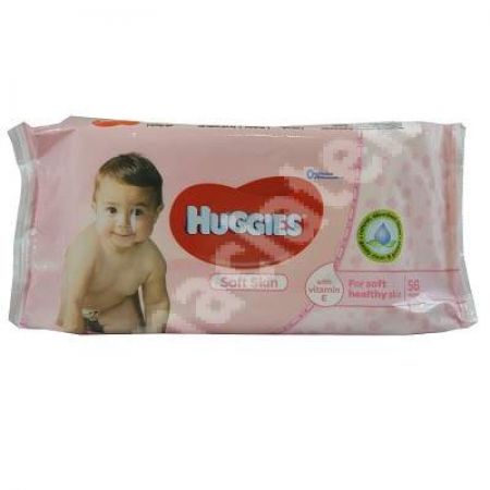 Servetele umede Soft Skin, 56 bucati, Huggies