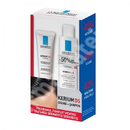 Set crema Kerium DS, 40 ml + Sampon Kerium DS, 125 ml, La Roche-Posay