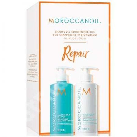 Set Sampon reparator, 500 ml + Balsam reparator, 500 ml, Moroccanoil