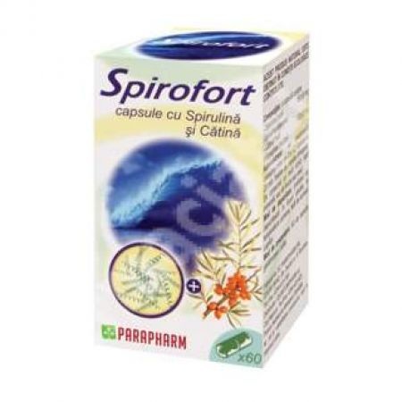 Spirofort cu Spirulina si Catina, 60 capsule, Parapharm