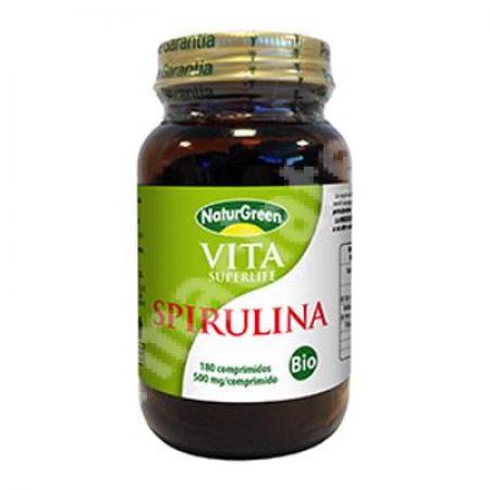 Spirulina ecologica, 180 comprimate, NaturGreen