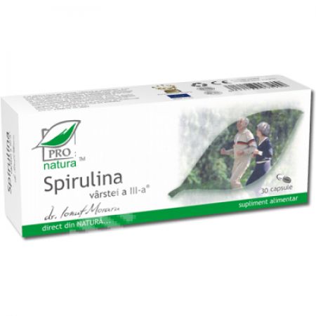 Spirulina varstei a III-a, 30 capsule, Pro Natura