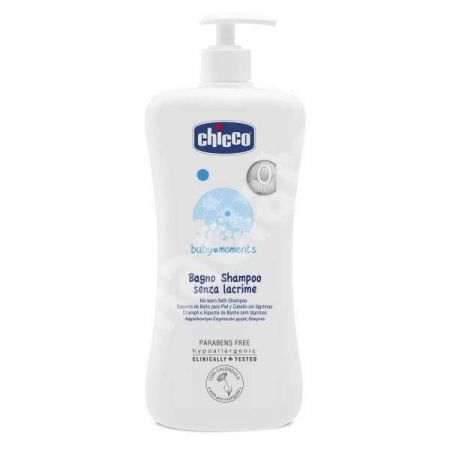 Spuma de baie si sampon fara lacrimi Baby Moments, 750 ml, 02843, Chicco