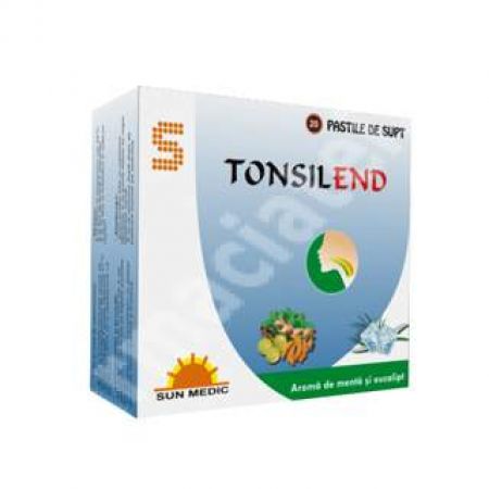 Tonsilend cu aroma de menta si eucalipt, 20 tablete, Sun Wave Pharma