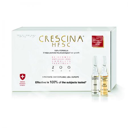 Tratament complet de crestere si combatere a caderii parului Crescina HFSC 200 Man, 10 + 10 fiole, Labo