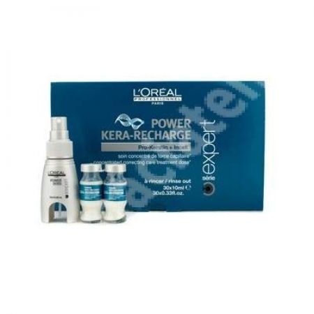 Tratament corector unidoza concentrat imbogatit cu Pro-Keratina Power Kera-Recharge 10 ml, 30 fiole, Loreal Professionnel