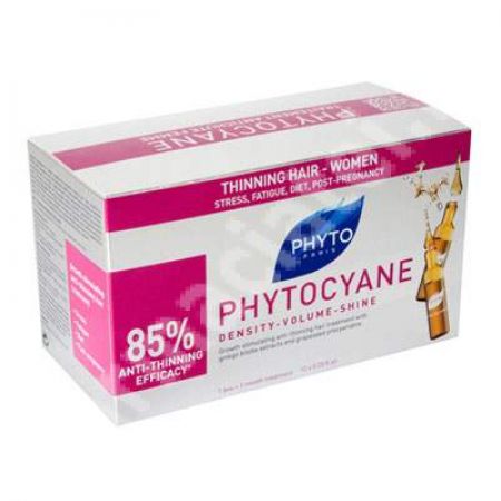 Tratament impotriva caderii parului pentru femei Phytocyane, 12 fiole, Phyto