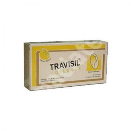 Dropsuri antitusive din plante medicinale cu aroma de lamaie Travisil Lozenges, 16 bucati, Plethico Pharm