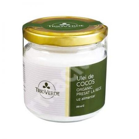 Ulei de cocos organic presat la rece, 200 ml, Trio Verde