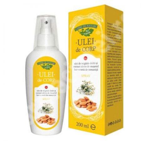 Ulei de corp cu ulei de migdale dulci si extract uleios de musetel nota romanita, 200 ml, Verre de Nature