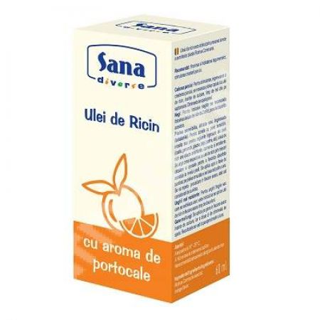 Ulei de ricin cu aroma de portocale, 60 ml, Sana