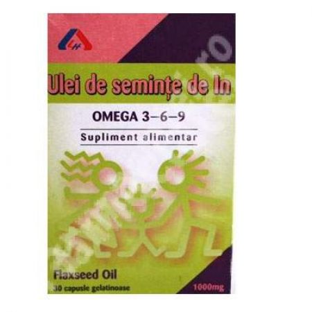 Ulei de seminte de in omega 3-6-9, 1000 mg, 30 capsule, American Lifesyle