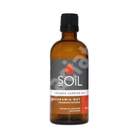 Ulei de tip Baza Nuci de Macadamia (Macadamia integrifolia) Pur Presat la Rece 100% Organic ECOCERT, 100 ml, SOiL