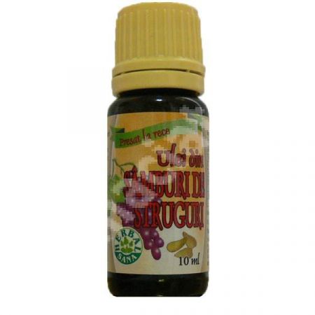 Ulei din samburi de Struguri presat la rece, 10 ml, Herbavit