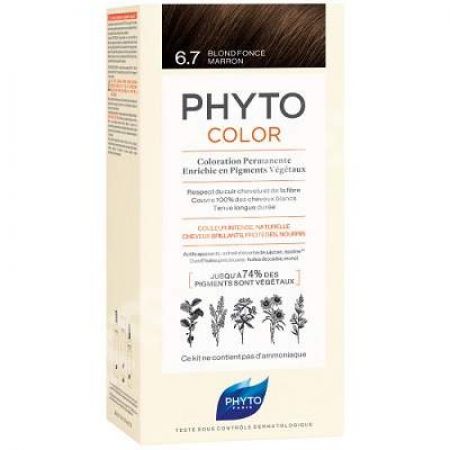 Vopsea permanenta pentru par Nuanta 6.7 Dark Chestnut Blonde, 50 ml, Phyto