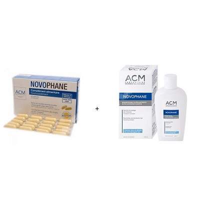 Pachet ACM Novophane pentru unghii si par 60 capsule + Sampon nutritiv 200 ml