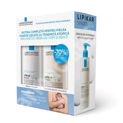 Pachet Balsam relipidant Lipikar AP+, 400 ml + Crema de spalare Lipikar Syndet AP+, 400 ml, La Roche Posay