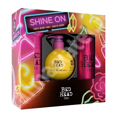 Pachet Bed Head Shine On Crema, 100 ml + Lotiune pentru volum, 240 ml + Spray, 200 ml, Tigi