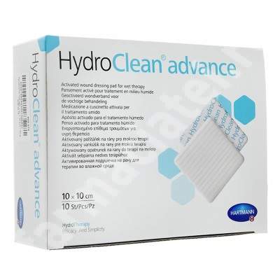 Pansament activat pentru terapia umeda HydroClean Advance, 7.5 x 7.5 cm (609768), 10 bucati, Hartmann