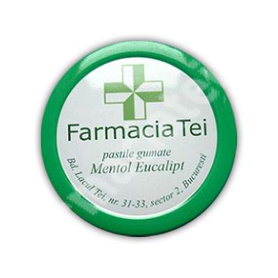 Pastile gumate cu mentol si eucalipt, 50 g, Diomsana