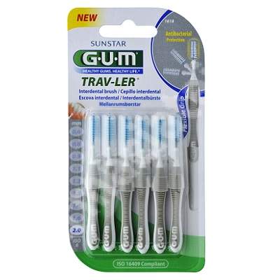 Perii interdentare Trav-Ler, 2 mm, 6 bucati, Sunstar Gum