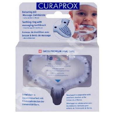 Periuta de dinti si inel de dentitie Curababy baieti, Curaprox